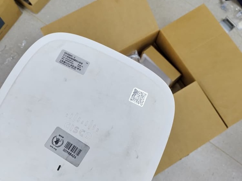 Unboxing Cisco wireless access points on site
